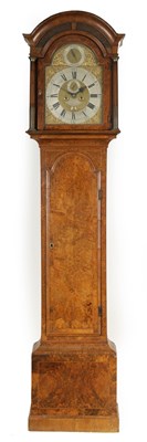 Lot 603 - NICHOLAS LAMBERT, LONDON AN EARLY 18TH CENTURY BURR WALNUT EIGHT-DAY LONGCASE CLOCK