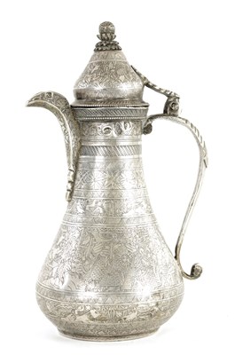 Lot 156 - A 19TH CENTURY PERSIAN SILVER EWER