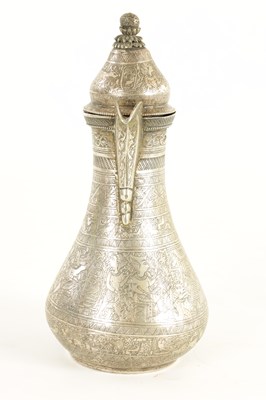 Lot 156 - A 19TH CENTURY PERSIAN SILVER EWER
