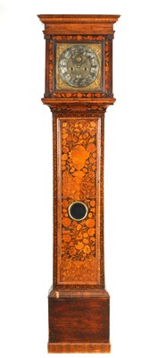 Lot 612 - JOHN WISE, LONDON. A LATE 17TH CENTURY WALNUT AND FLORAL MARQUETRY LONGCASE CLOCK