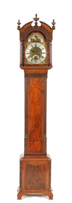 Lot 609 - A LATE 19TH CENTURY CHIPPENDALE STYLE MINIATURE MAHOGANY LONGCASE CLOCK