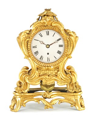 Lot 569 - BARRAUDS, CORNHILL, LONDON. AN ENGLISH REGENCY ORMOLU FUSEE MANTEL CLOCK