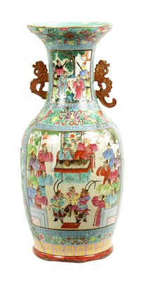 Lot 62 - AN EARLY 19TH CENTURY CHINESE CANTON HALL VASE OF LARGE SIZE