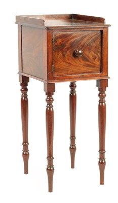 Lot 1052 - AN EARLY 19TH CENTURY FIGURED MAHOGANY BEDSIDE SIDE CABINET