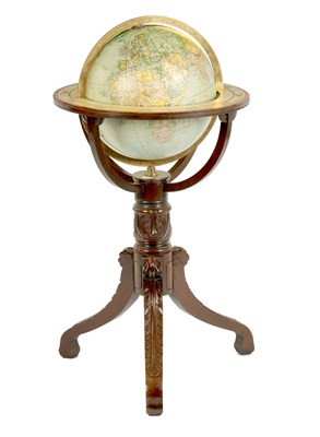 Lot 322 - A REGENCY STYLE 12” TERRESTRIAL GLOBE ON STAND