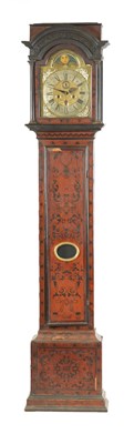 Lot 632 - PETER KLOK, AMSTERDAM. AN EARLY 18TH CENTURY ARABESQUE MARQUETRY DUTCH LONGCASE CLOCK