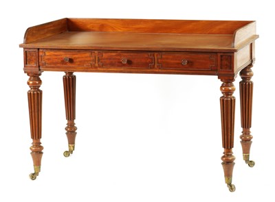 Lot 802 - A GEORGE III MAHOGANY WRITING / WASH TABLE IN THE MANNER OF GILLOWS