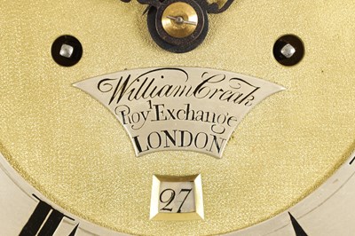 Lot 795 - WILLIAM CREAK, ROYAL EXCHANGE, LONDON.  AN EARLY 18TH CENTURY BURR WALNUT EIGHT-DAY LONGCASE CLOCK
