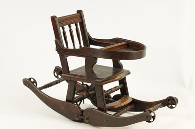 Lot 1081 - A VICTORIAN CHILDS FEEDING CHAIR