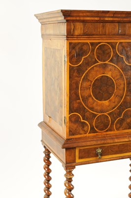 Lot 793 - A WILLIAM AND MARY LABURNUM OYSTER VENEERED CABINET ON STAND OF SMALL SIZE
