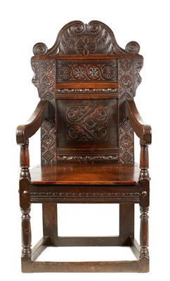 Lot 746 - A LATE 17TH CENTURY JOINED OAK WAINSCOT CHAIR