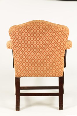 Lot 739 - A GEORGE III MAHOGANY UPHOLSTERED GAINSBOROUGH CHAIR