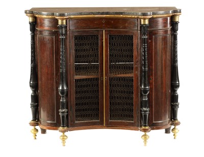 Lot 803 - A REGENCY SIMULATED ROSEWOOD SIDE CABINET