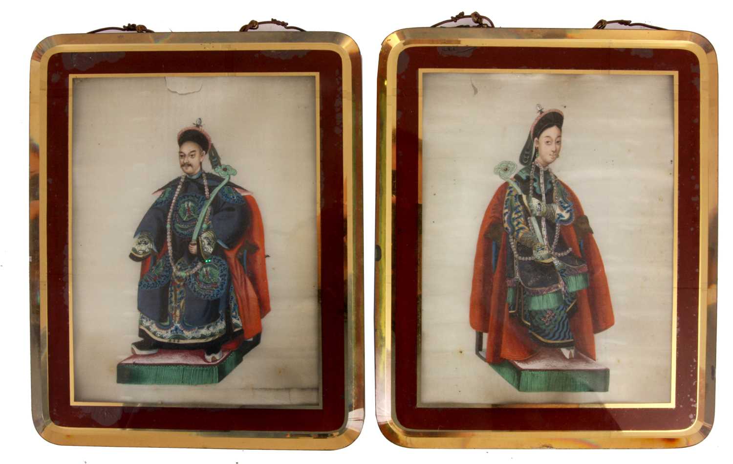 Lot 362 - A PAIR OF LATE 19th CENTURY CHINESE PAINTINGS