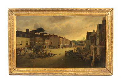 Lot 468 - G. FORSTER. A MID 19TH CENTURY OIL ON CANVAS - MARKET TOWN SCENE