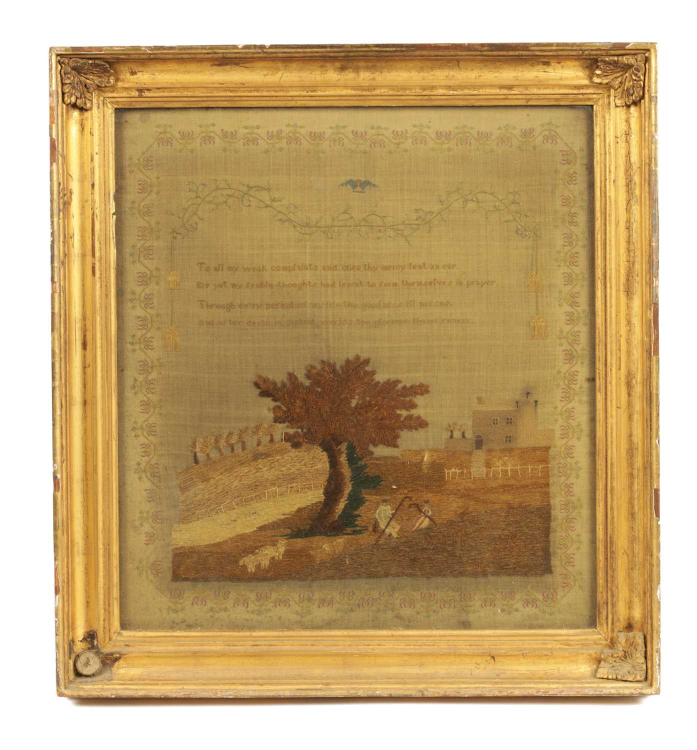 Lot 486 - AN EARLY 19TH CENTURY SAMPLER