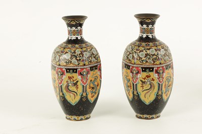 Lot 134 - A PAIR OF JAPANESE MEIJI PERIOD CLOISONNE VASES