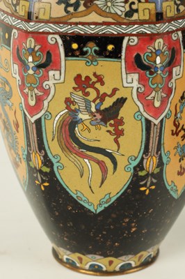 Lot 134 - A PAIR OF JAPANESE MEIJI PERIOD CLOISONNE VASES