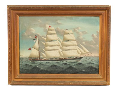 Lot 465 - A 19TH CENTURY CHINESE TRADE OIL ON SAILCLOTH