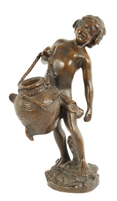 Lot 361 - AUGUSTE MOREAU (1834 - 1917) A 19TH CENTURY PATINATED BRONZE FIGURAL SCULPTURE