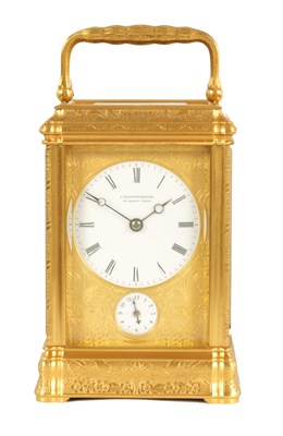 Lot 499 - J. KLAFTENBERGER, REGENT STREET. A LATE 19TH CENTURY FRENCH ENGRAVED GORGE CASED CARRIAGE CLOCK