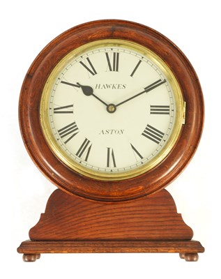 Lot 833 - HAWKES, ASTON. LATE 19TH CENTURY OAK CASED CHAIN DRIVEN FUSEE LIBRARY CLOCK