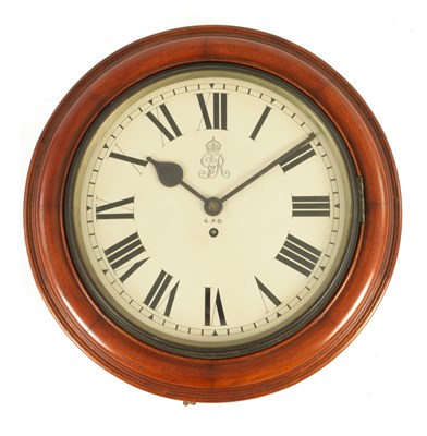 Lot 808 - A GEORGE VI POST OFFICE FUSEE DIAL CLOCK