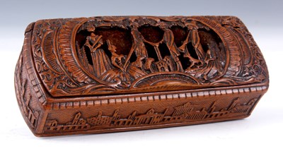 Lot 494 - A 19TH CENTURY COQUILLA NUT TOBACCO BOX finely...