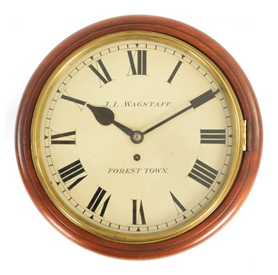 Lot 797 - J. L. WAGSTAFF, FOREST TOWN. A LATE 19TH CENTURY CHAIN DRIVEN FUSEE WALL CLOCK