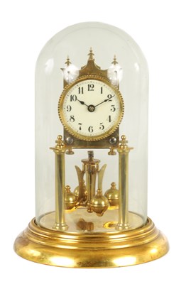 Lot 904 - AN EARLY 20TH CENTURY GERMAN 400 DAY TORSION CLOCK UNDER DOME