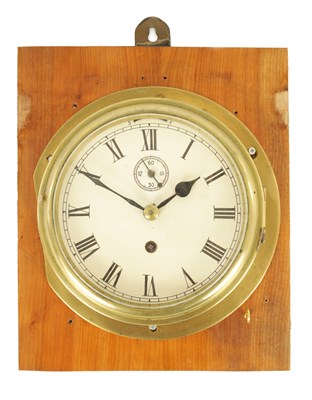 Lot 836 - AN EARLY 20TH CENTURY CHAIN DRIVEN FUSEE SHIPS CLOCK