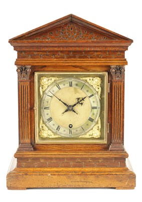 Lot 895 - A LATE 19TH CENTURY GERMAN ARCHITECTURAL FUSEE MANTEL CLOCK