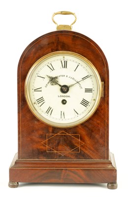 Lot 898 - GRIMSHAM BAXTER & J.J. ELLIOT. LONDON.  A CHAIN DRIVEN FUSEE BRACKET CLOCK