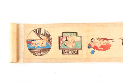Lot 248 - A 19TH CENTURY CHINESE EROTIC PAINTED SCROLL