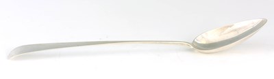 Lot 403 - A GEORGE III SILVER OLD ENGLISH PATTERN BASTING SPOON