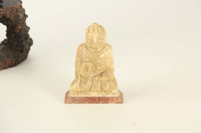 Lot 75 - A 19TH CENTURY CHINESE CARVED SOAPSTONE SCULPTURE