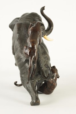 Lot 271 - A MEIJI PERIOD PATINATED JAPANESE BRONZE SCULPTURE