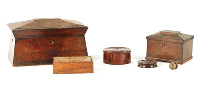 Lot 265 - A COLLECTION OF FIVE 19TH CENTURY BOXES AND TEA CADDIES
