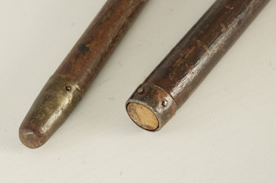 Lot 505 - TWO LATE 19TH CENTURY CHINESE SILVER MOUNTED WALKING STICKS