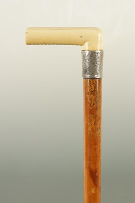 Lot 2 - TWO LATE 19TH CENTURY IVORY HANDLED WALKING STICKS