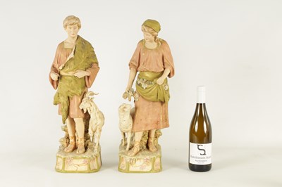 Lot 48 - A PAIR OF LATE 19TH CENTURY ROYAL DUX FIGURES