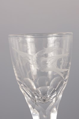 Lot 88 - A PAIR OF REGENCY CUT GLASS WINE GLASSES