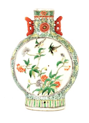 Lot 278 - A 19TH CENTURY CHINESE FAMILLE VERTE MOON FLASK