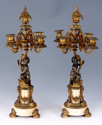 Lot 489 - A PAIR OF 19TH CENTURY FRENCH ORMOLU AND WHITE...