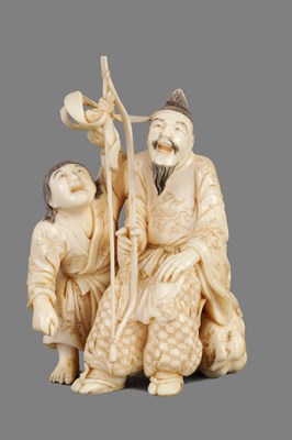 Lot 342 - A EDU PERIOD JAPANESE IVORY OKIMONO