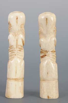 Lot 148 - A PAIR OF AFRICAN CARVED BONE FERTILITY FIGURES