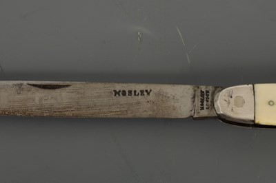 Lot 58 - A GOOD 19TH CENTURY IVORY HANDLED POCKET KNIFE BY MOSLEY LONDON