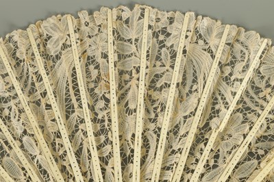 Lot 22 - A COLLECTION OF FIVE 19TH CENTURY IVORY AND MOTHER-OF-PEARL FANS