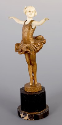 Lot 274 - AN EARLY 20TH CENTURY GILT BRONZE AND IVORY FIGURE ENTITLED ‘BALLERINA’ BY FERDINAND PREISS (1882-1943)