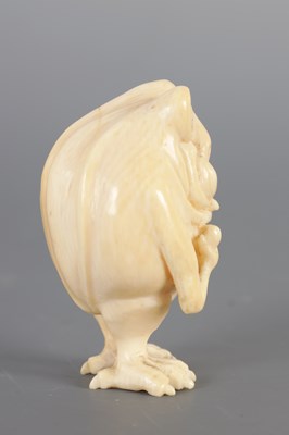 Lot 45 - A LATE 19TH CENTURY CARVED IVORY SCULPTURE OF A GROTESQUE GARGOYLE
